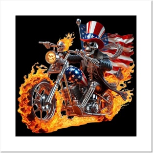 Patriot Skeleton Rider by focusln Posters and Art